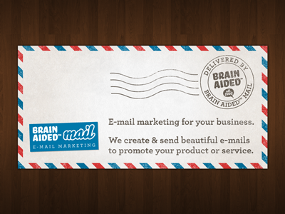 Brain Aided™ Mail – Website Banner aided airmail banner brain email mail marketing postage promotion stamp website