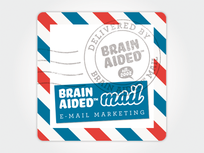 Brain Aided™ Mail – Promotional Sticker #01 aided airmail brain email mail marketing postage promotion stamp sticker