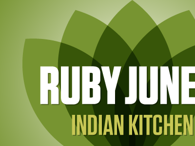 Ruby Junes – Logo Concept #01 branding cuisine design food green identity indian logo lotus