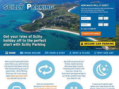 Scilly Parking – Website Design book online booking design e commerce isles of scilly parking website
