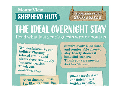 Mount View Shepherd Huts – E-mail Marketing accommodation branding cornwall design e mail email identity logo marketing shepherd hut