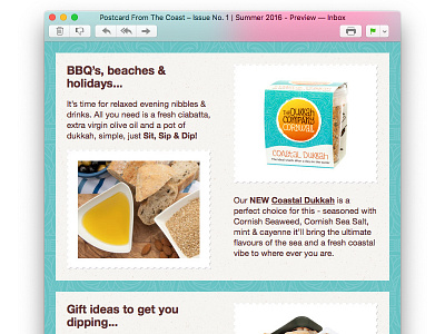The Dukkah Company – Marketing E-mail #2 branding cornwall design dukkah e mail email food identity logo marketing postcard stamp