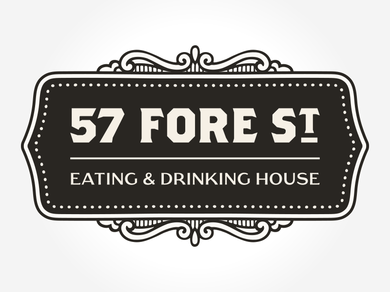 57 Fore St – Rejected Logo Ideas Compilation #2 branding cornwall design drinking eating food identity logo shabby chic st ives victorian