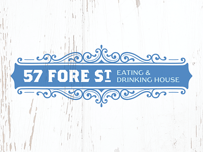 57 Fore St – Rejected Logo Concept #5 branding cornwall design drinking eating food identity logo shabby chic st ives victorian