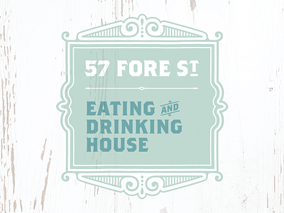 57 Fore St – Rejected Logo Concept #6 branding cornwall design drinking eating food identity logo shabby chic st ives victorian
