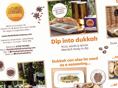 The Dukkah Company – Promotional Leaflet Detail #1 branding cornwall design dukkah food identity logo packaging