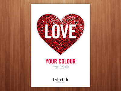 Inkfish - Valentines themed poster (alternate design) design hair inkfish poster print promo promotional valentines