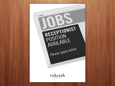 Inkfish - Job vacancy poster advert design hair inkfish job newspaper poster print promo promotional vacancy
