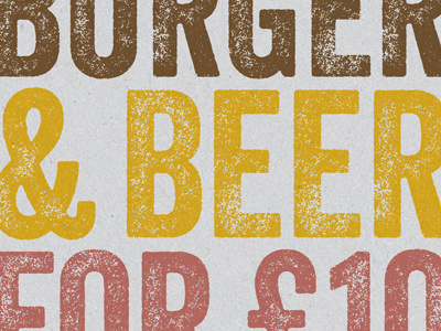 Hub - Burger & Beer #01 beer burger display food graphic hub poster promotion rough typography