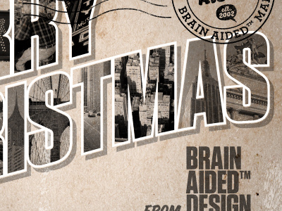 Merry Christmas from Brain Aided™ 2012 - detail #2 airmail brain aided christmas mail merry new york photography post postage postcard retro stamp