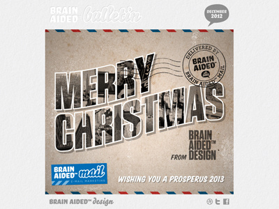 Merry Christmas from Brain Aided™ 2012 airmail brain aided christmas mail merry new york photography post postage postcard retro stamp