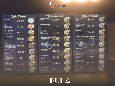 Digital Menu Boards (Osten Koch) big screen graphic design restaurant tv ui ux