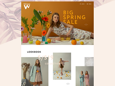 Branded Clothing Store Mainpage brand clothes fashion first screen lookbook mainpage web