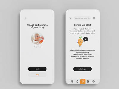 UX/UI for a weaning app.