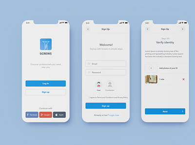 UX/UI for a service app ui