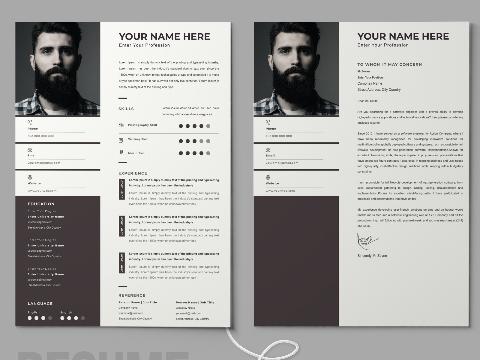 clean resume by DesignTranslate on Dribbble