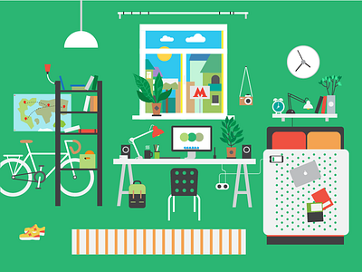 My apartment apartment colors flat graphics design illustration object