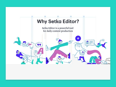 Illustration for Setka Editor art charachters corporate branding design graphics graphics design illustration ui web