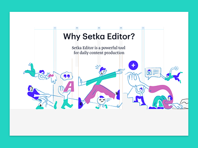 Illustration for Setka Editor art charachters corporate branding design graphics graphics design illustration ui web