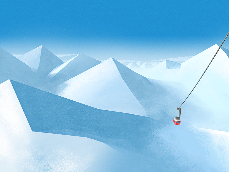 Get Piste cable car slope piste ski hotel illustration