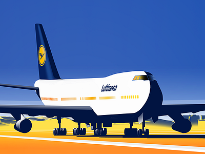 Lufthansa Destination Campaign aircraft airplane airport illustration lufthansa