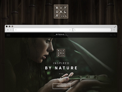 Dribble cosmetics rituals site user interface webdesign