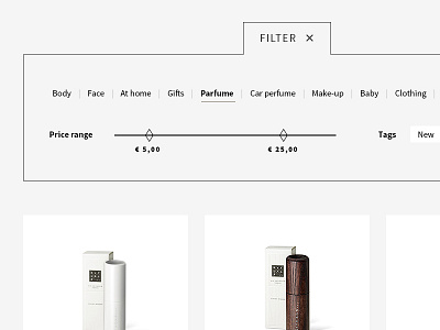 Product filter catalogue e shop filter store user interface webdesign