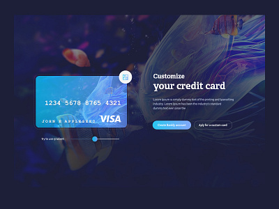 Customize your card conceptual czechdesign designinterface desktop ibank ui userexperience ux