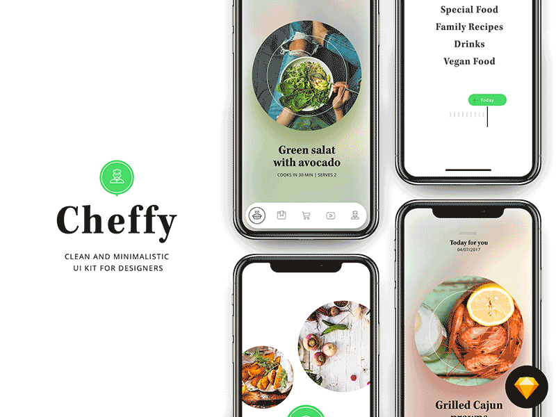Cheffy app concept animation app cook czechdesigner food gif interactions sketchapp transition ui uikit ux