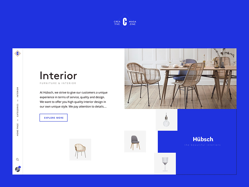 Creative C Magazine czechdesigner design hubs interactive interface interior magazine transition ui ux website