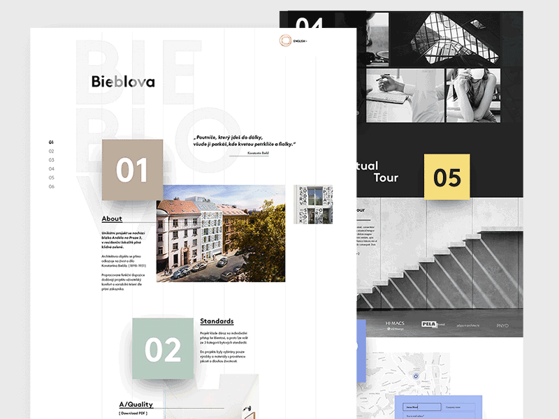 Bieblova microsite architecture czechdesigner design gif interaction microsite minimalism ui ux website