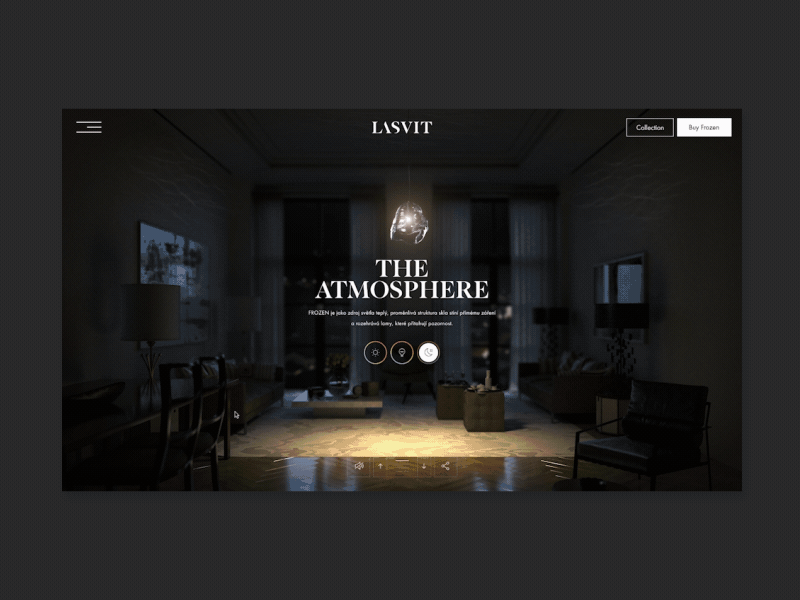Atmosphere 3d czech design experience lasvit lights ui ux web