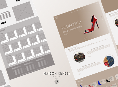 Maison Ernest Paris luxury shoes website proposal branding design ernest high fidelity luxury maison mockups paris shoes ui ux wireframing