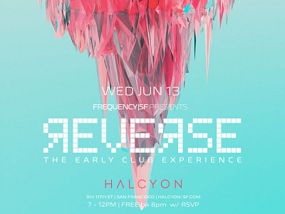 REVERSE II club flyer design graphic design house music music art musician san francisco