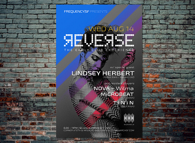 REVERSE V club flyer clubbing flyer clubbing poster flyer design graphic design house music music music art poster san francisco