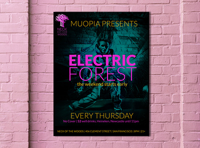 ELECTRIC FOREST SF club flyer clubbing flyer clubbing poster flyer design graphic design house music music music art poster san francisco