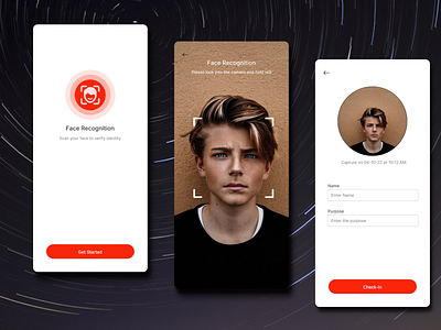 Visitor Management System Check-in with facerecognition app design figma graphic design ui ux