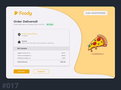 Daily UI 017 - Email Receipt appdesign daily ui daily ui 017 dailyui 017 dailyuichallenge design email receipt figma food receipt previous order ui ux