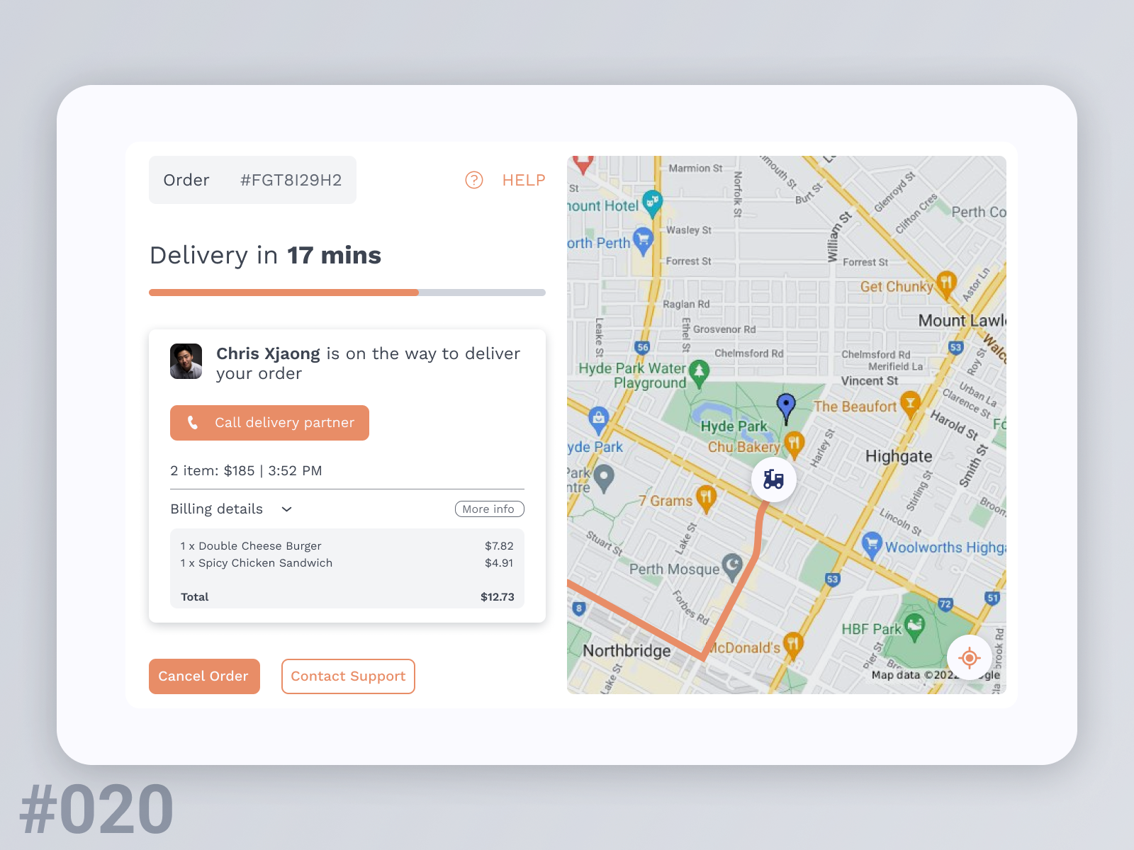 Daily UI 020 Location Tracker by Dhruvil on Dribbble