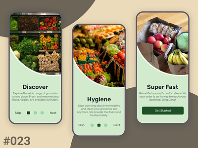 Daily UI 023 - Onboarding app ui appdesign daily ui daily ui 023 dailyui 023 dailyuichallenge design figma grocery app grocery app ui mobile app ui onboarding onboarding screens onboarding ui ui ux