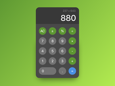 DailyUI 004 - Calculator