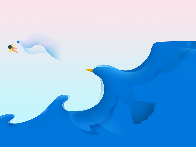 bird wave by Lillian on Dribbble