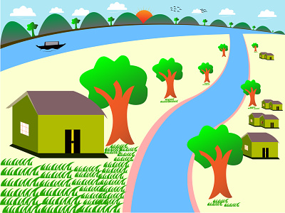 Illustration Design illustration vector illustration village illustration