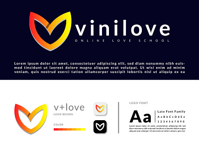 V+ Love Brand Logo Design abstract logo brand logo design branding design logo logo design v 3d letter logo v abstract logo v letter logo design v logo