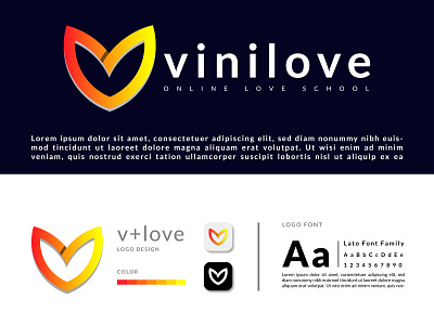 V+ Love Brand Logo Design