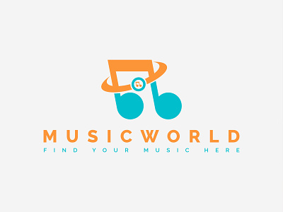 Music World abstract logo flat logo design letter logo logo minimalist logo modern minimalist logo design music logo music world logo design world logo design world music