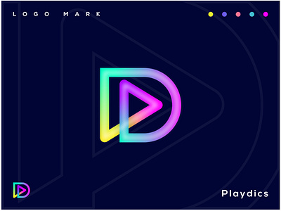 Playdics modern logo / logo mark / gradient logo