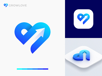 Love | Grow | Grow love logo | logo design