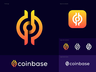 Coinbase Logo 3d logo a b c d e f g h i j k brand brand style design branding coin coinbase connection cryptocurrency finance fintech gradient identity l m n p q r s t letter logo logo design logodesign negative speac symbol