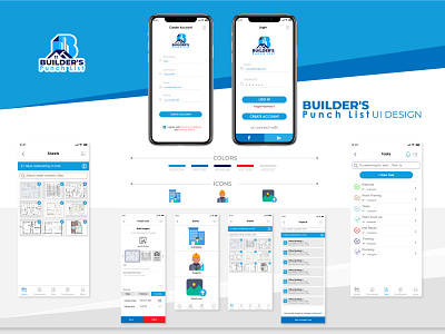 Builders punch list app app design art design graphic design illustration logo ui ui design ux vector website